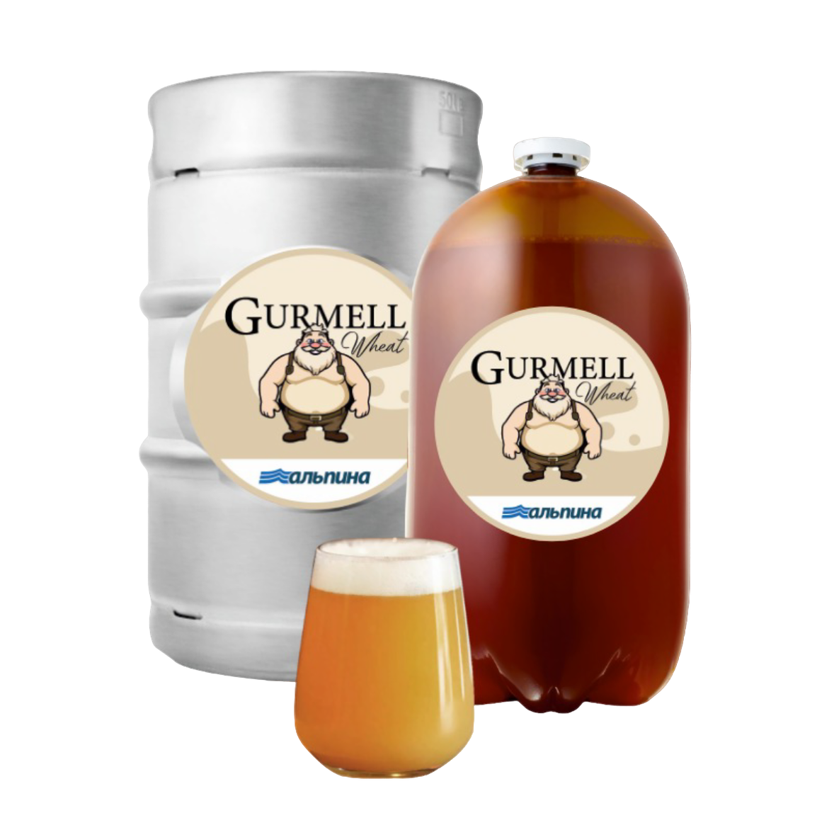 Пиво светлое пастеризованное нефильтрованное неосветлённое «Гурмелл» («Gurmell»)